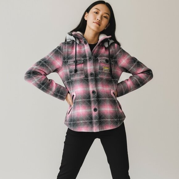 SUPERDRY PINK LUMBERJACK REMOVABLE HOOD JACKET - Picture 1 of 13